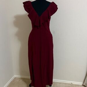 Universal Thread Burgundy Maxi Dress with Ruffle